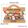 4 Pcs/Set Christmas Colorful Beads Bracelets for Women Handmade Snowman Santa Claus Elk Pendant Bracelet New Year Jewelry Gifts
