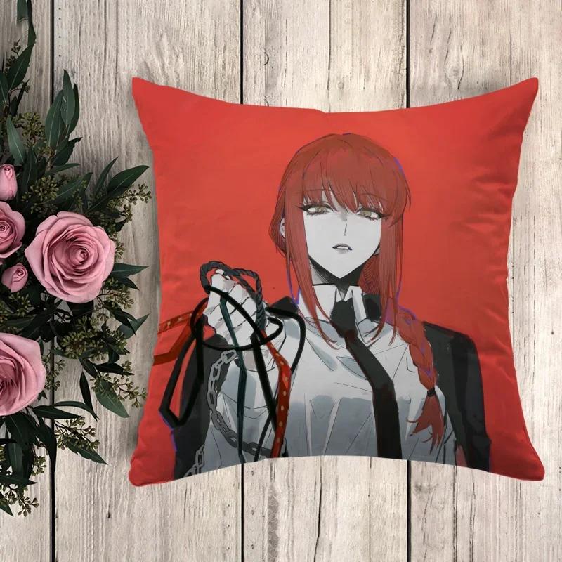 Anime Pillow Chainsaw Man Decorative Pillowcases  Sofa Cushions Cushion Cover  Pilow Cases Throw Pillows Fall Decor