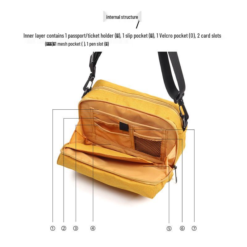 Black Waterproof Multifunctional Travel Passport Chest Bag - Portable, Large Capacity Crossbody Stroller Bag