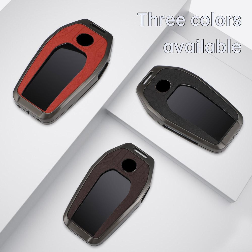 Zinc Alloy With Suede Leather Car Key Case Remote Fobs Cover Bag For Bmw 5 7 Series G11 G12 G30 G31 G38 X3 X5 X7 730Li 740 530Le