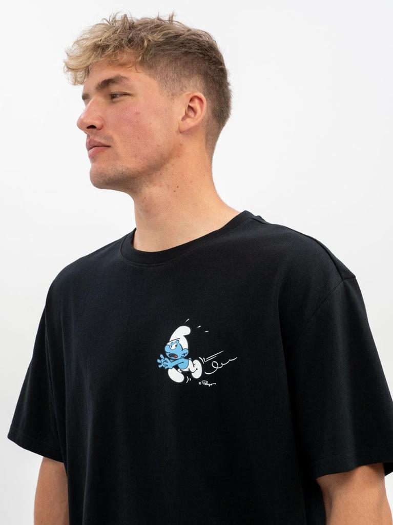T-shirt Oversize Manches Courtes Smurfs Rush Noir L