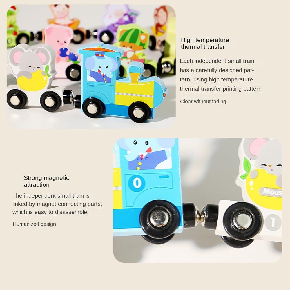 Mathematical Operation Exercises Magnetic Wooden Train Toys  Early Educational