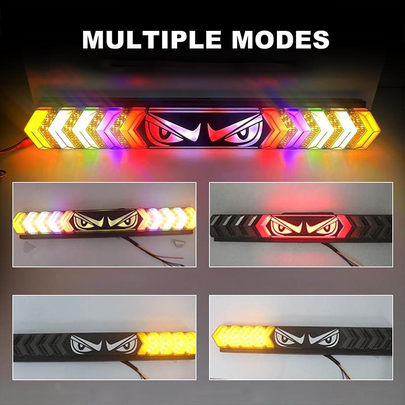 24-inch Devil Eye LED Car Truck Tailgate Lights Red Sequential Rotating LED Light RGB Flashing LED Truck Light Bar
