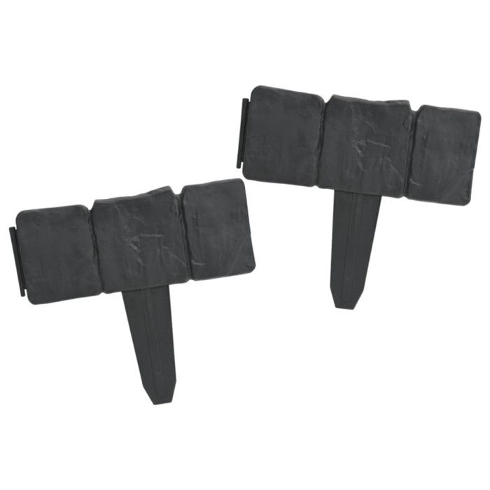 VidaXL Clôture de jardin/pelouse Plastique Aspect de pierre 41 pcs 10m