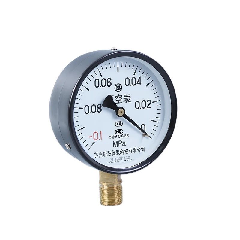Pressure Gauge Pointer Type Negative Pressure Gauge Y100mm -0.1-0MPa Vacuum Gauge Vacuum