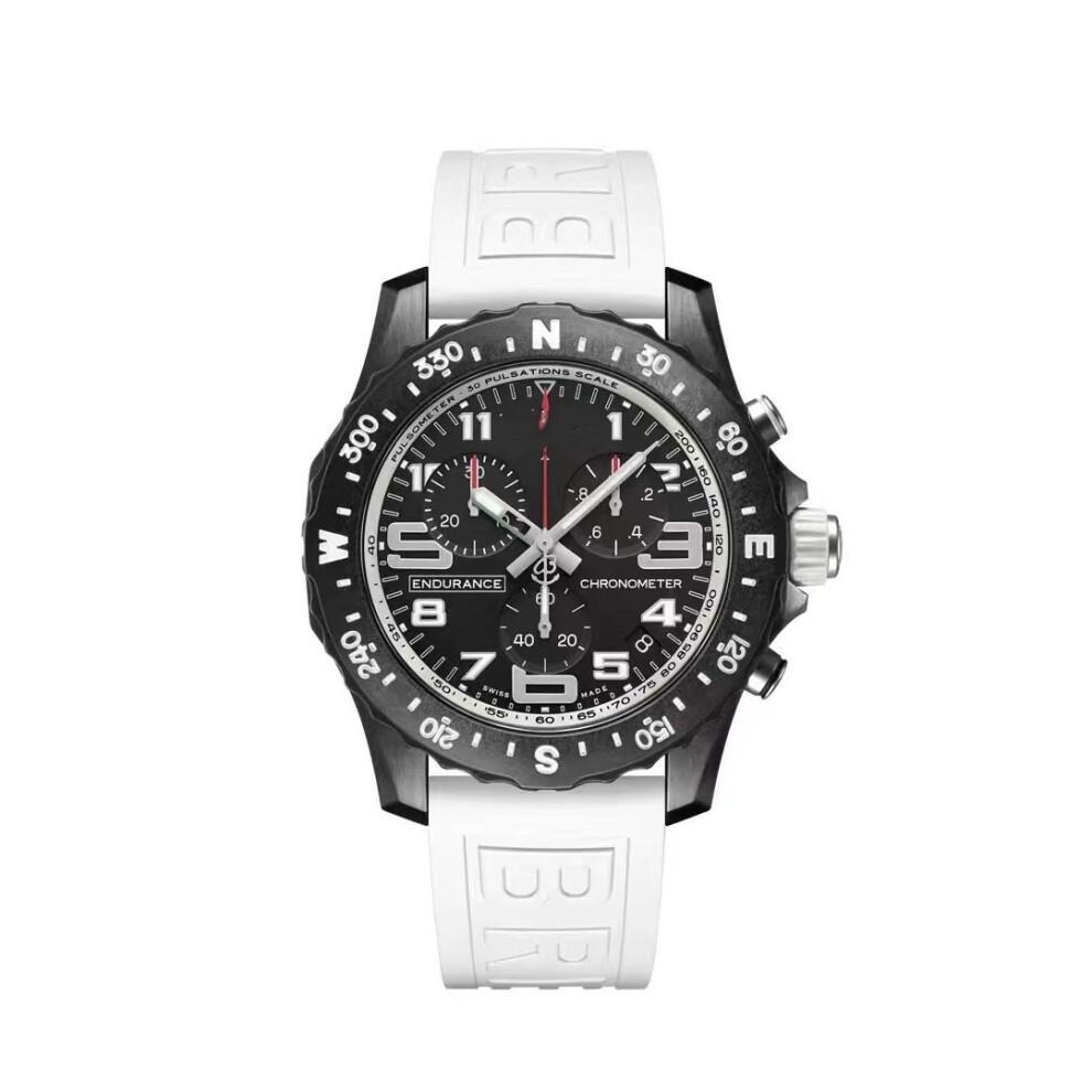 Orologio da Uomo al Quarzo Sportivo Multifunzione di Alta Gamma Sei Lancette Professionale Quadrante da 42mm Cinturino in Silicone Impermeabile meno