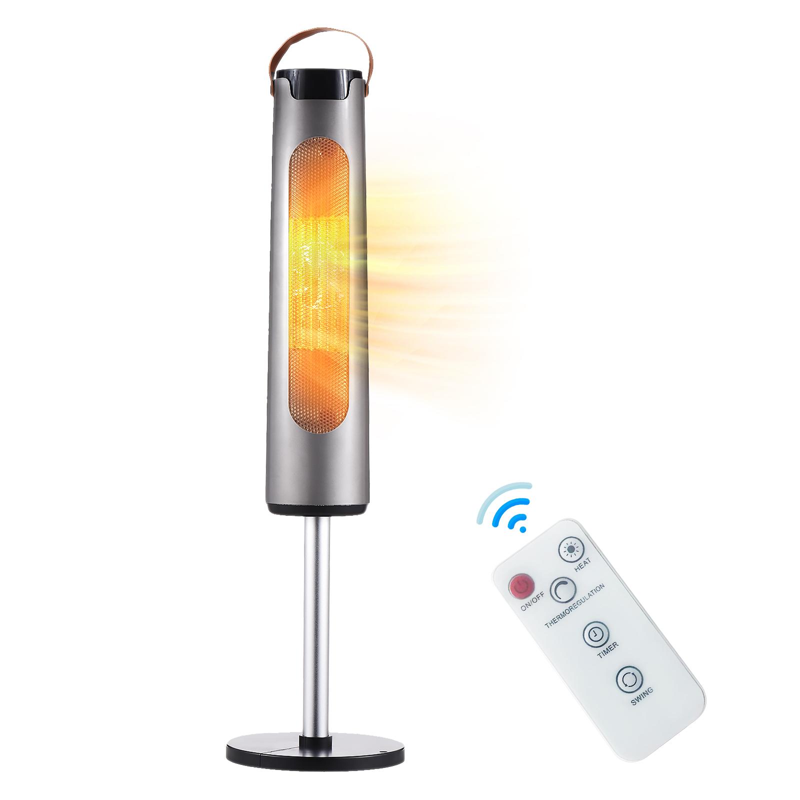 

Портативный обогреватель для помещений, 2000 Вт, электрический обогреватель, керамический обогреватель PTC с дистанционным управлением 3 US Plug серый