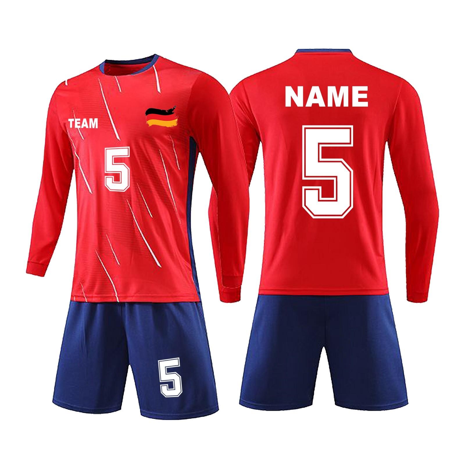 

Комплект персонализированных рубашек для мужчин и девочек с именем и номером, футбольные майки на заказ для мальчиков, тренировочный костюм 24 красный