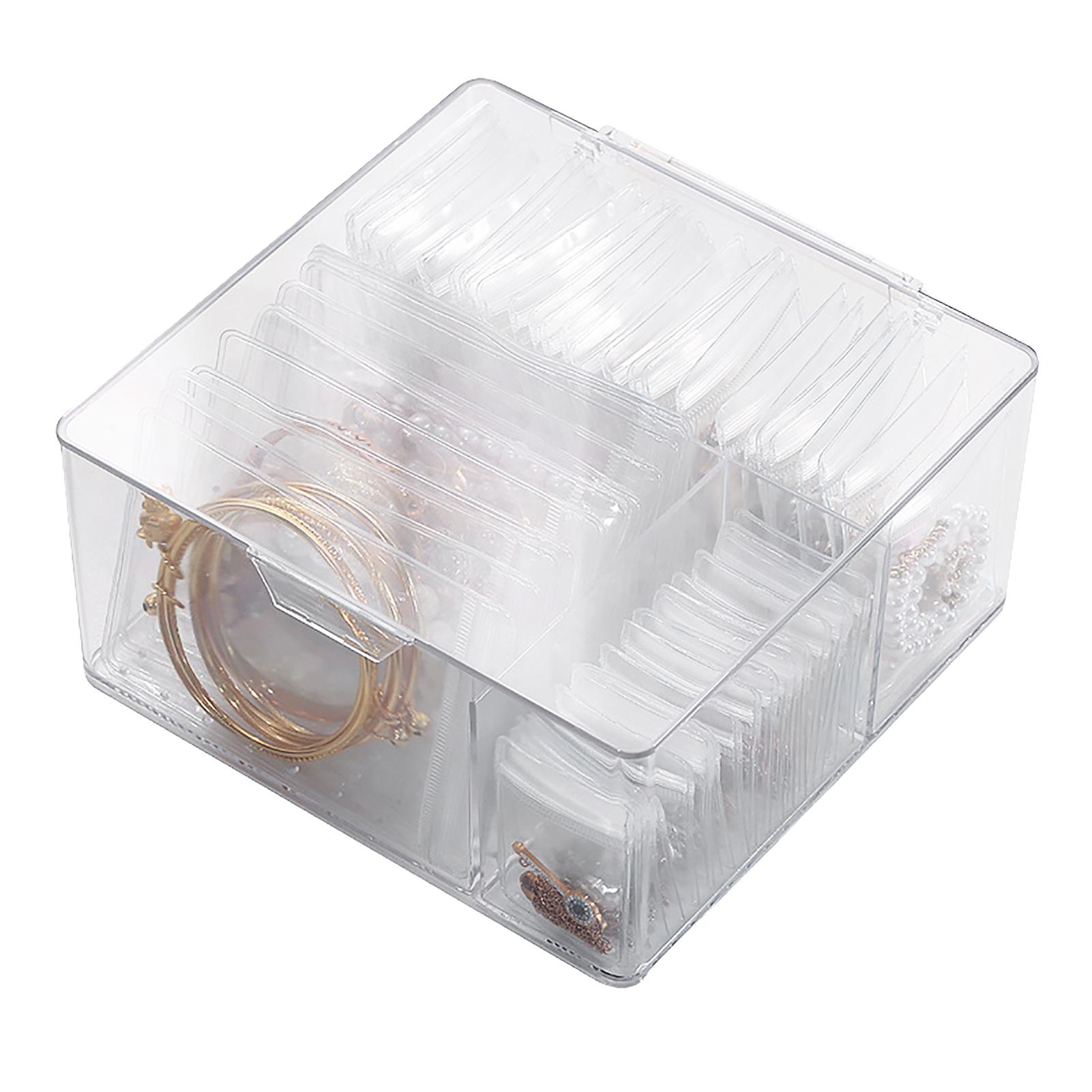 

Antioxidant Jewelry Storage Box Earrings Necklace Finger Ring Transparent Organizer Container