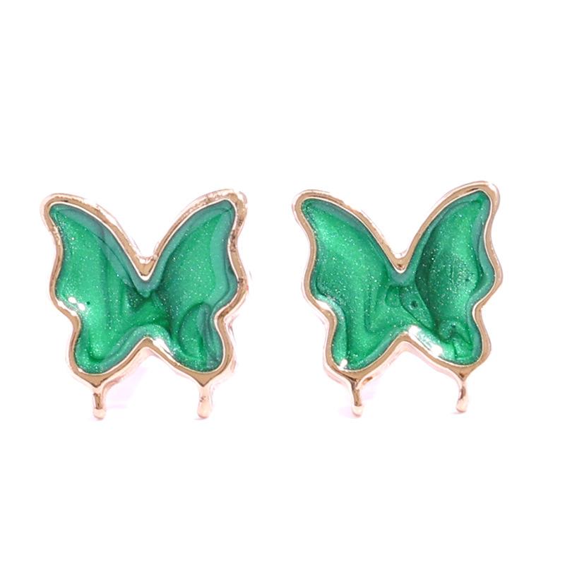 Ear jewelry exquisite simple sweet three-dimensional butterfly stud earrings female ins blogger with the same small earrings golden gift