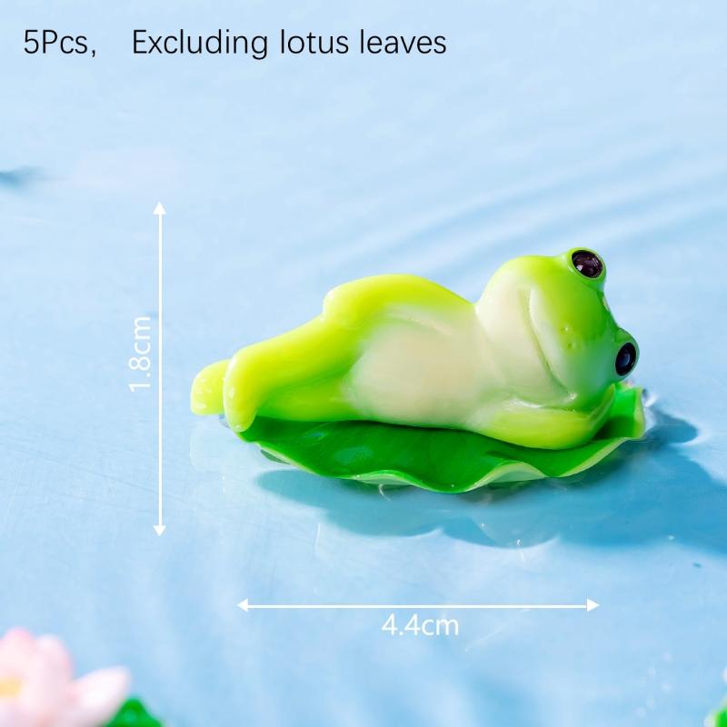5/6 Pcs Cartoon Funny Frog Figurine Ornament Desktop Living Room Micro Landscape Fish Tank Aquarium Decoration Accessories