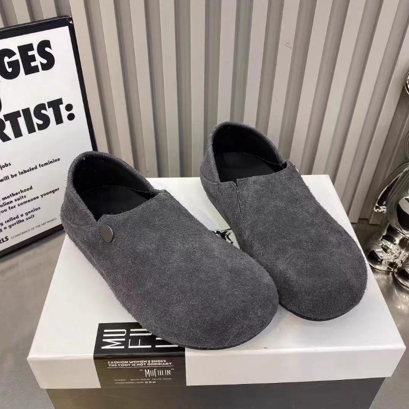 

Модные замшевые женские балетки Модные повседневные кроссовки 2025 Новые летние лоферы Дизайнерские ретро женские туфли Для ходьбы Спорт Сандалии 40 темно серый
