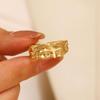 Fashion Retro Exaggerated Cold Style Venus Sculpture Half Face Open Ring
