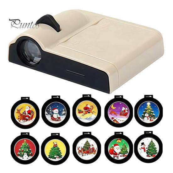 Energy Efficient Holiday Projector LED Christmas Lamp, 6/10/15/20 Festive Scenes Projector, Mini USB Decor Light Powered for Living Room, Bedroom,