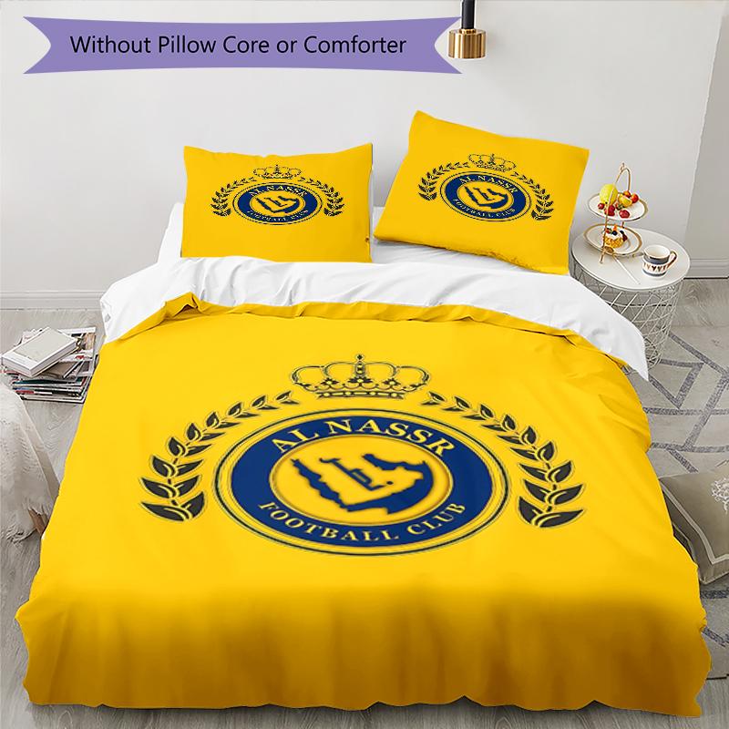 3pcs Football Team (27) Design Cover Set - HD Printed Bedding with 1 Cover and 2 Pillowcases - Perfect for Home and Dorm Decor