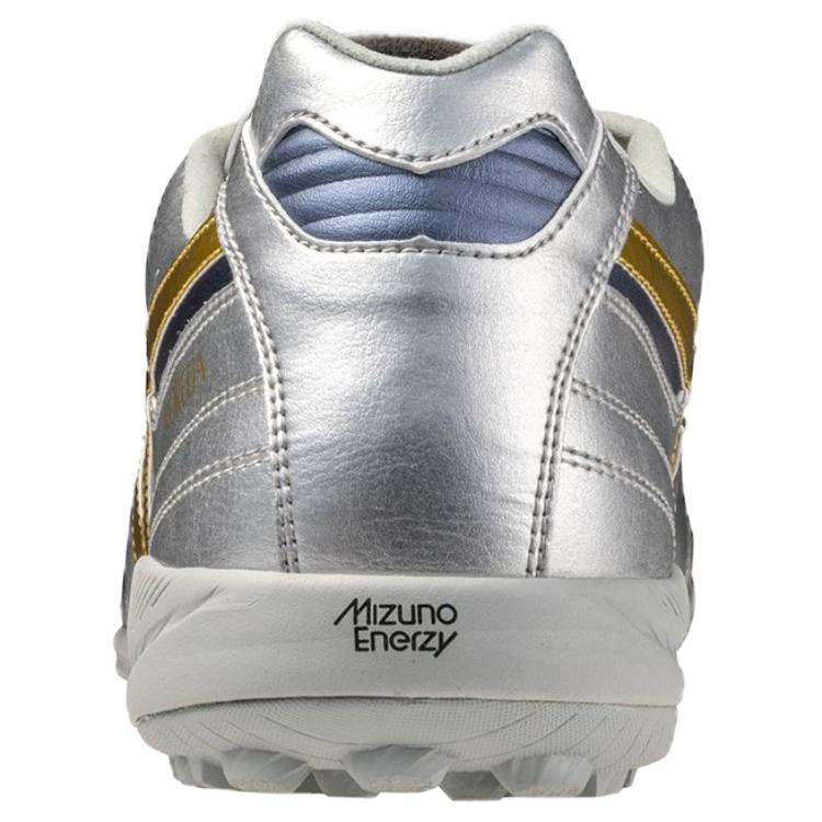 Mizuno MORELIA SALA TF Turf Slip Resistant Abrasion Resistant Soccer Shoes Unisex Silver Mizuno Q1GB251104
