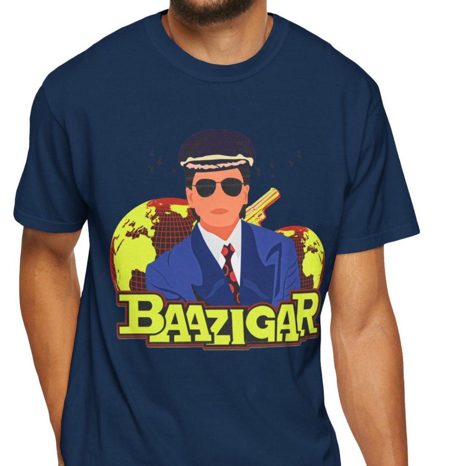Shah Rukh Khan Baazigar T-shirt, Bollywood Retro Tee 3XL