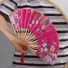 Flower Summer Gift Bamboo Wooden Handmade Dance Hand Fan Fan Crafts Folding Fan Home Decoration