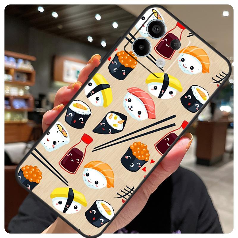 

Sushi Food Case For Xiaomi Redmi Note 13 Pro 12 9 10 11 14 Pro 11S 12S Cover For Redmi 14C 10C 12C 13C Redmi Note 11 Pro