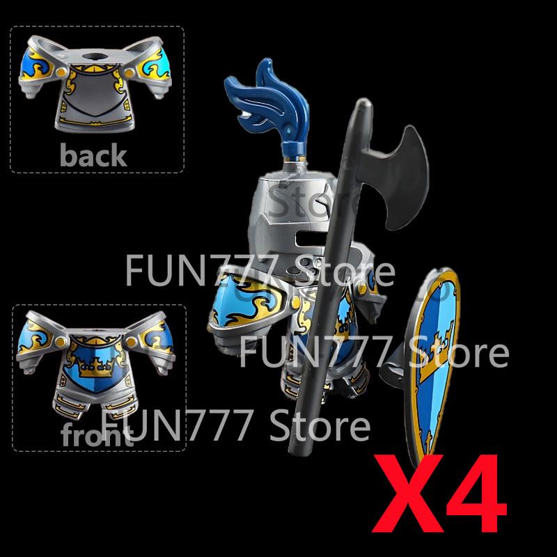 MOC Medieval Lion King Castle Knight Building Blocks Figure Accessories War Horse Cavalry Warrior Crusaders Toy Gift Bricks N029