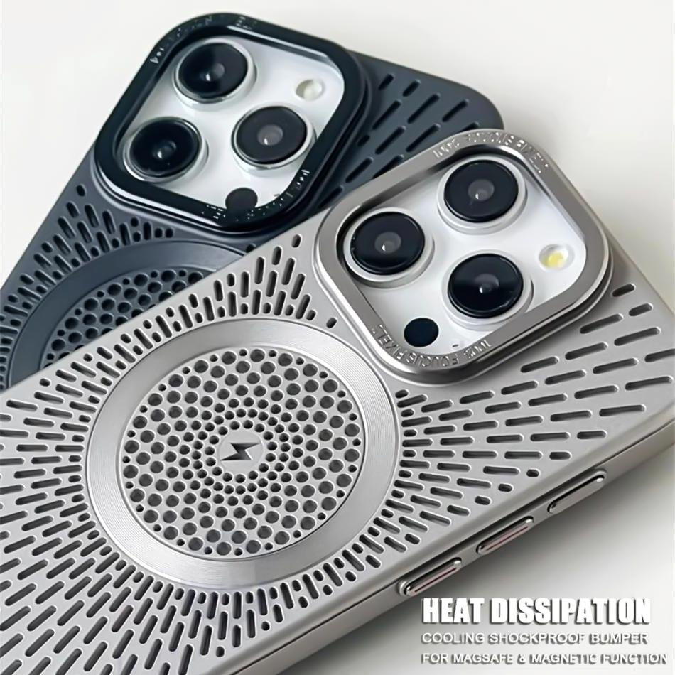 

Luxury Heat Dissipation Magnetic Case For iPhone 16 Pro Max 16 Plus 14 13 12 15 Pro Max For Magsafe Wireless Charge Phone Cover For iPhone 14