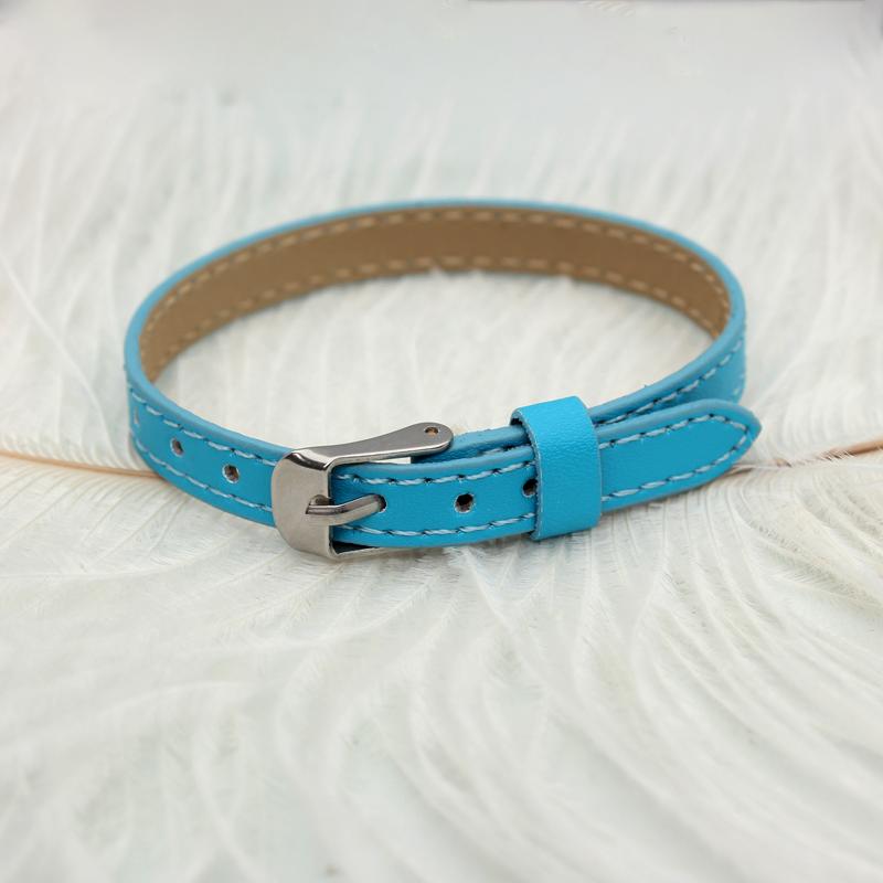 20pcs 8mm Genuine Real Leather Bracelet Wristband For Slide Letter Charms Women Men Jewelry Making Pet Collar DIY Accessories