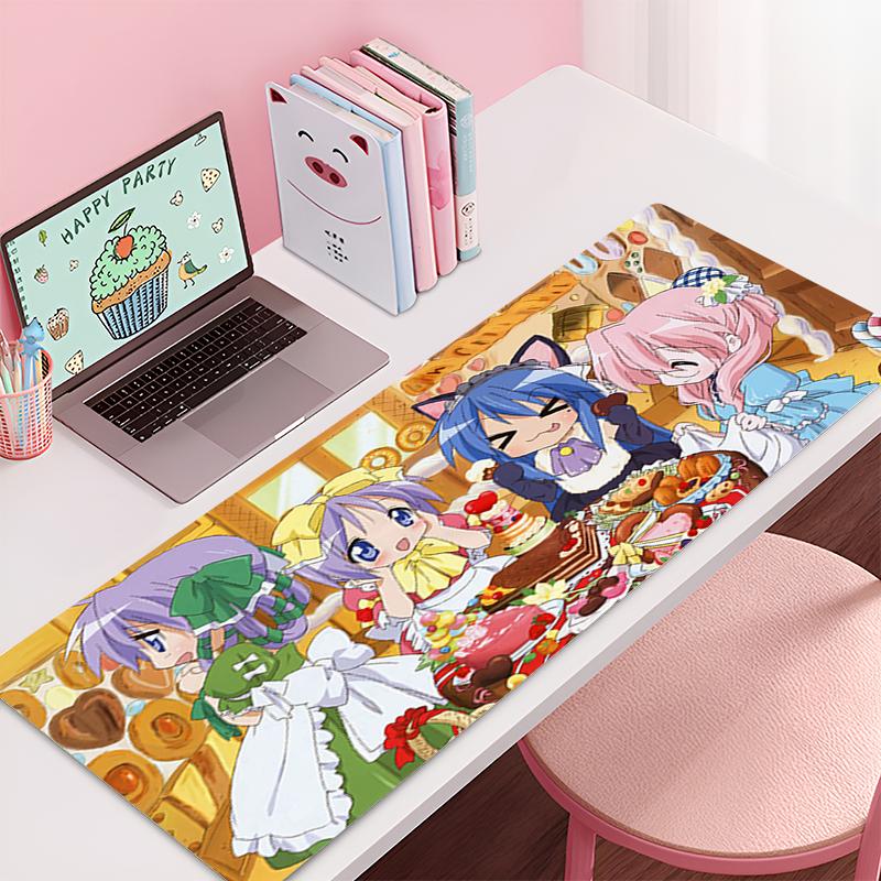 Anime Mouse Pad Large Gaming Laptop Accessories Deskmat Desk Protector Anime Konata Izumi Rubber Keyboard Mat Kawaii Mousepad