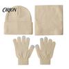 Thermal Cold Weather Accessories Winter Warm Three-piece Set, Knitted Hat, Scarf And Touch Screen Head Neck Hand Protection Gloves Essentials,