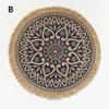 1PC Round Flower Print Table Placemat Nordic Style Non-slip Placemat Heat Insulation Furniture Decoration Mat Coffee Cup Mats LS
