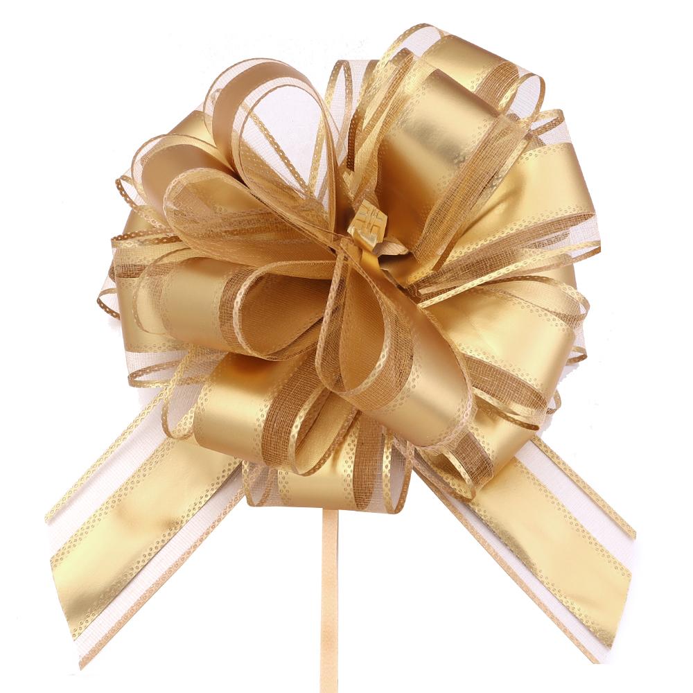 2/10Pcs Big Wedding Pull Bow Ribbons Flower Car Chairs Decoration Christmas Gift Wrap Packing Birthday Party Supplies Home Craft 5