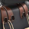 Car Seat Headrest Hooks 2 In 1 Soft Leather Car Seat Back Hook For Purse & Bag Backpack Double Hook Car Seat Hanger Accessories