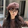 Korean Style Women Painter Hat Bow Women Octagonal Cap Sweet Plaid Beret Hat  Girl