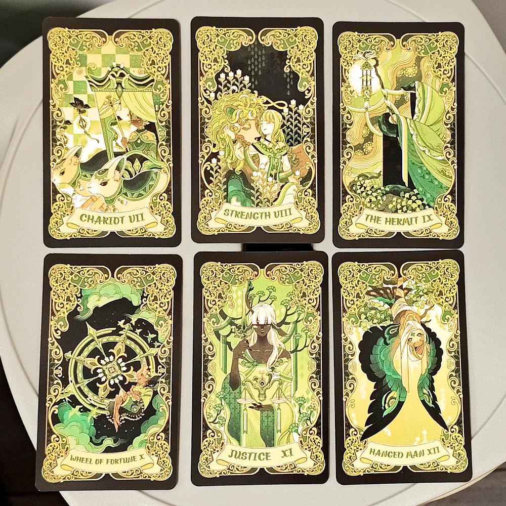 Green Trace Tarot 10.3*6cm - Story-Driven Deck, Mystical Divination, Spiritual Guidance 78 Pcs Tarot Cards Based on RWS