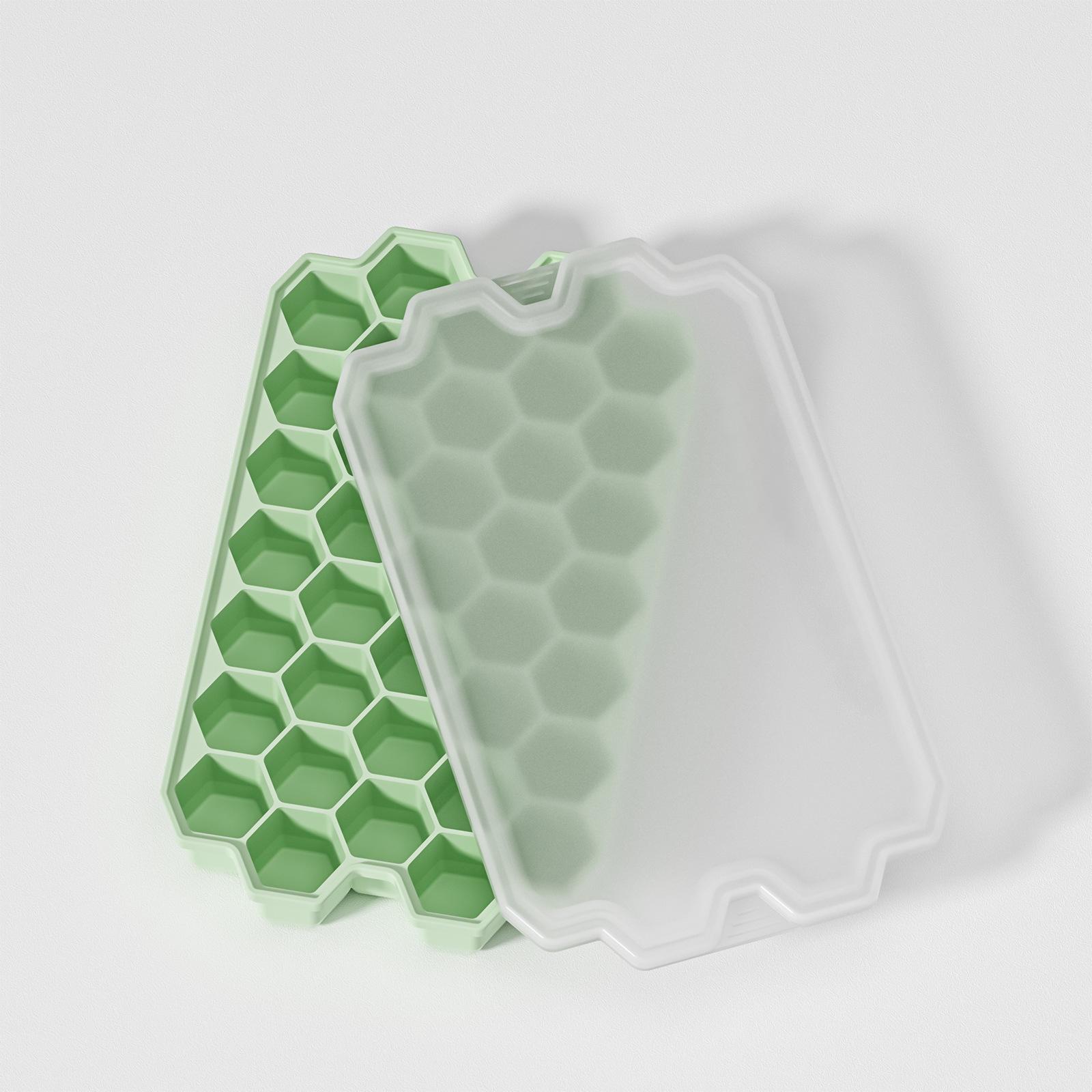 37 grids honeycomb food grade silicone ice grid with cover ice cube mold silicone ice grid ice cube box светло-зеленый
