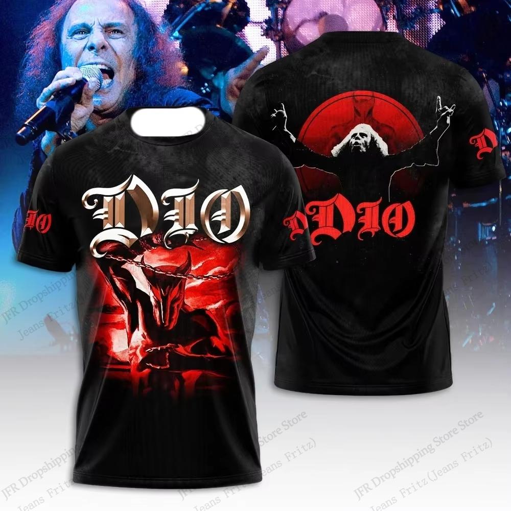 Retro Rock Dio Band 3d Graphic Print T-shirt Men Women Fashion Casual Oversized Short Sleeve Tops Tees Men Clothing Album