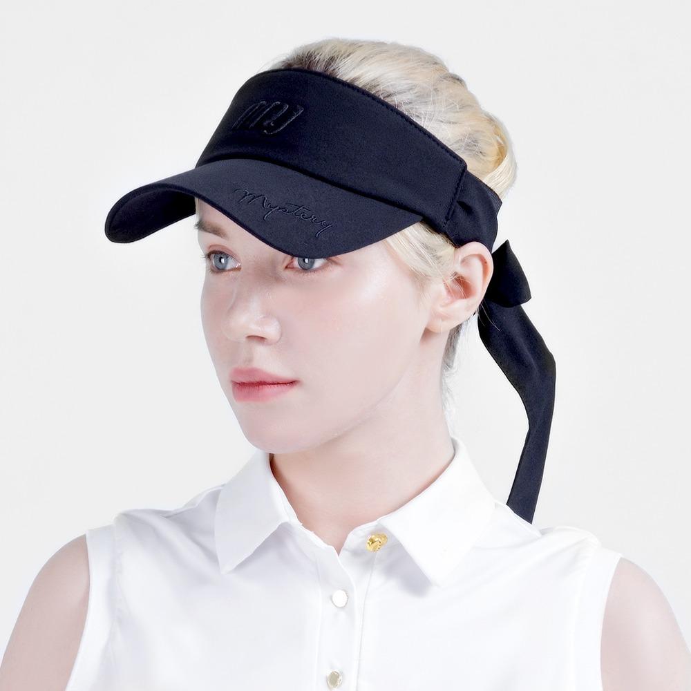 THE MYSTERY GOLF Women'S Ribbon Sun Visor Black My-3Ss-Cw1