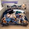 3Pcs Tiger Cubs Printed Bedding Set, Breathable And Soft, Machine Washable, Christmas Gift, Suitable for Bedroom Decoration, 15174