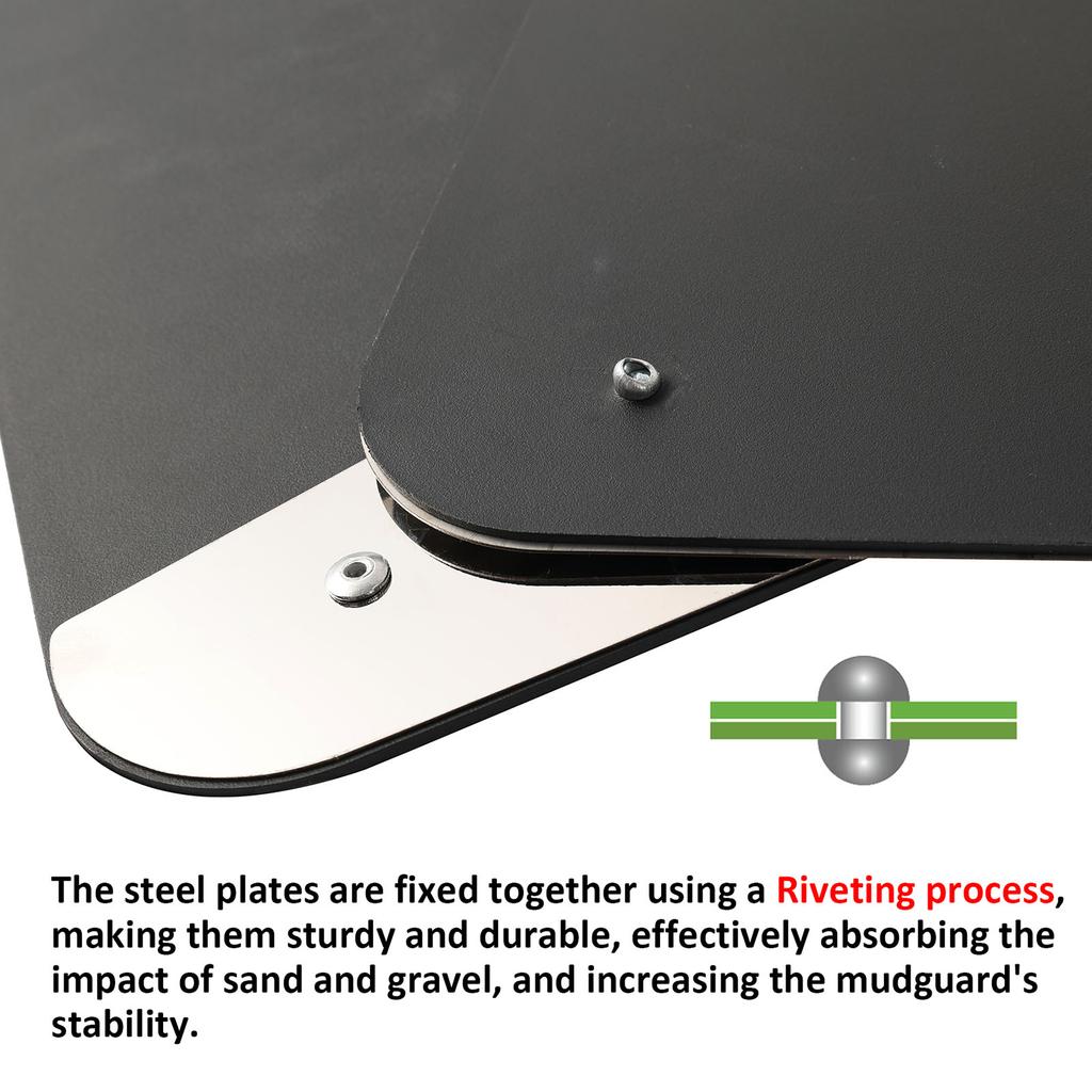 2 SZT. Uniwersalne chlapacze rajdowe Płyta ze stali nierdzewnej Odblaski nocne RV Przyczepa Ciężarówka Pickup Osłony przeciwbłotne Błotniki Błotnik