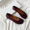 Soleist Split Toe Women Ballet Flats Shoes Soft Leather Comfortable Walking Shoes Retro Slip-on Loafers Ladies Casual Luxury Shoes
