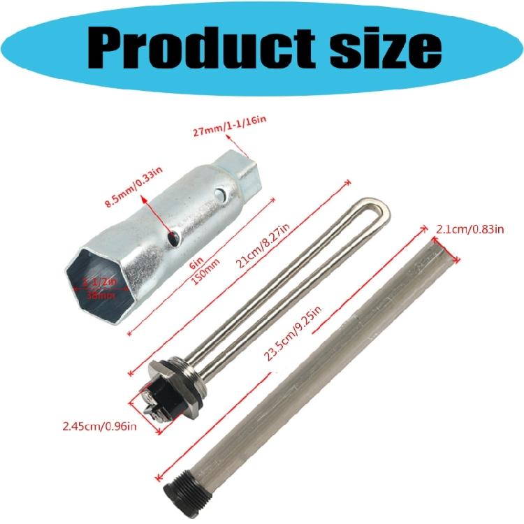Metal Heating Element Replacement 520900 520789 for Campers Water Heaters with 150mm Sleeve Accessories