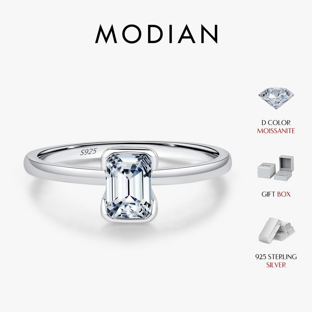 0.8Ct VVS1 Rectangle Emerald Cut Moissanite Ring 925 Sterling Silver Classic Rings For Women Wedding Fine Jewelry Gift