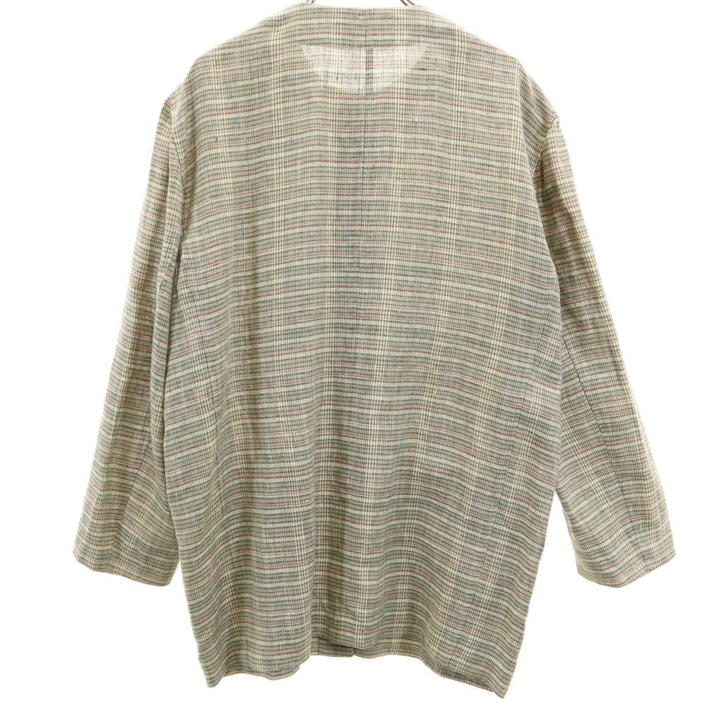 Givenchy 90s Linen Old Check Pattern Jacket 9 Brown Women Used