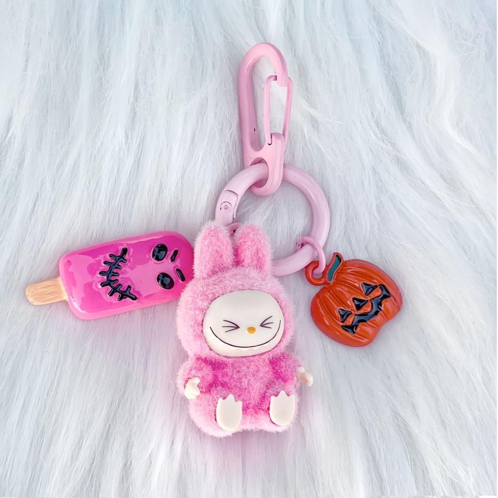 Halloween Plush Mini Labu Cute Gift Couple Keychain Cartoon Bag Car Key Pendant