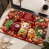 Blessing Words Zodiac Goat Floor Mat Cartoon 2027 Lamb Door Mat Sheep Foot Padc  Door Entrance