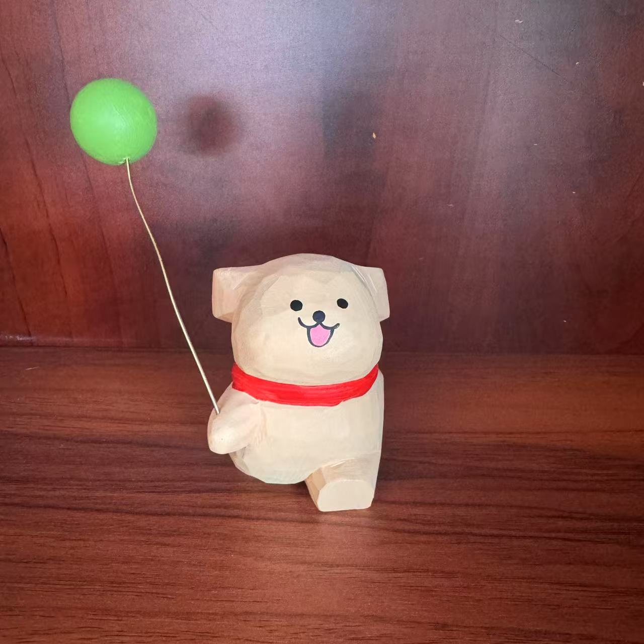 

Hand-Carved Wooden Ornament Cartoon Love Heart Puppy with Light, Heart-Gesturing Dog, Valentine s Day & Birthday Decorations