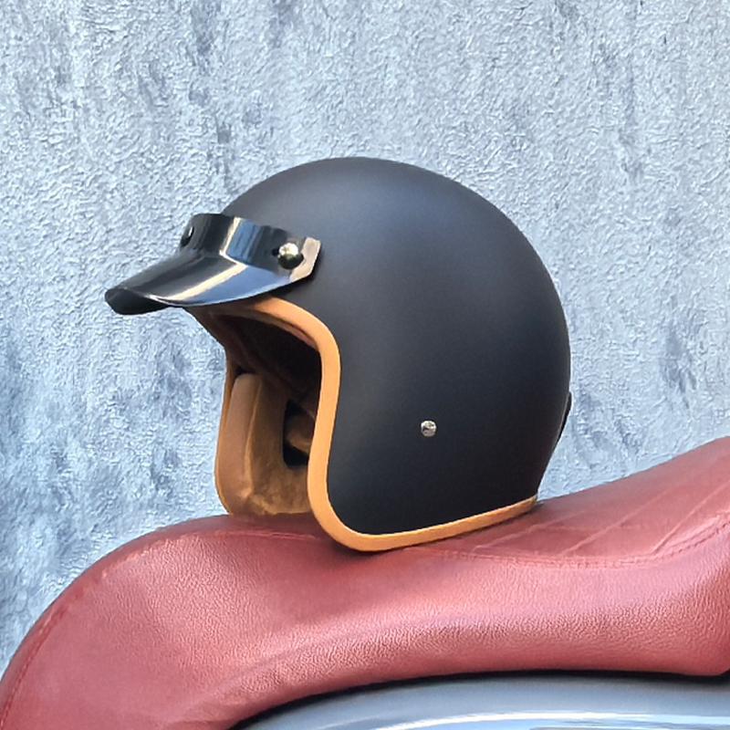 Retro Halb-Open Motorradhelm Cross-Country Motorradzubehör Motorradhelm 3/4 Retro-Helm im Winter