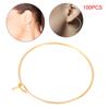 100 Pcs Steel Circle Earring Loops Wine Glass Hoop Ring Jewelry Findings (Gold, 30 * 25mm)
