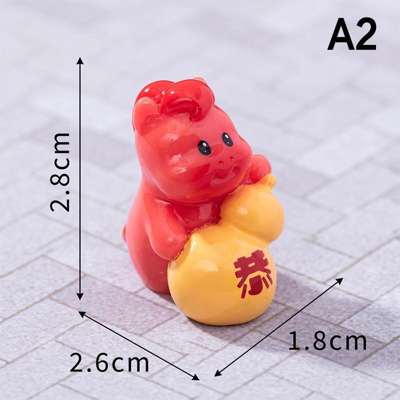 2026  Year Figurines Miniatures Cartoon Lucky Horse Micro Landscape Car Ornaments Home Desk Decorations Room Decor Gift