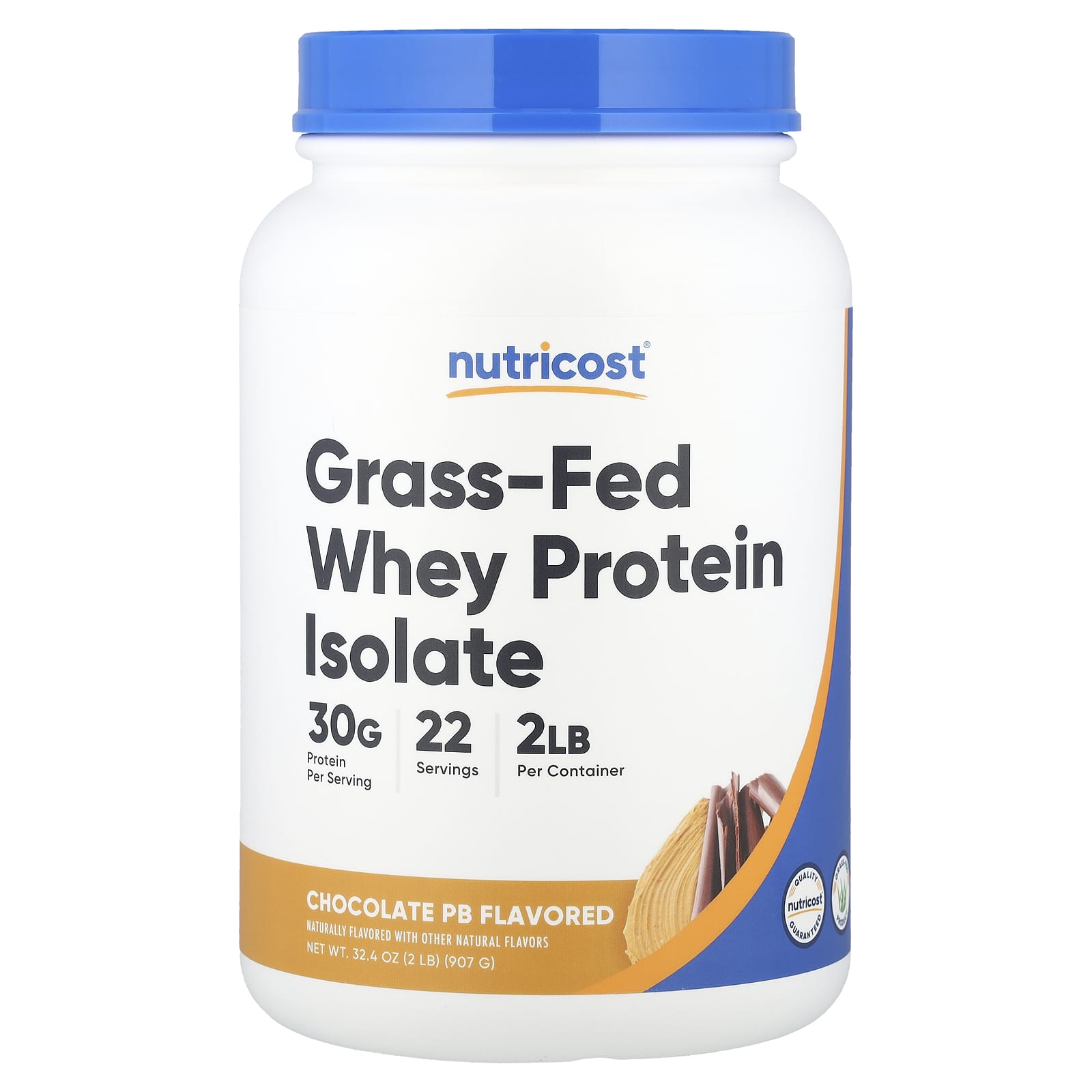 

Grass-Fed Whey Protein Isolate, Chocolate Pb, 907G(2Lb)