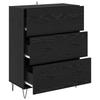 Sideboard with Drawers Black Oak Effect 69.5 X 34 X 90 Cm